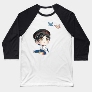 Surprised Neige LeBlanche Chibi with Birds Baseball T-Shirt